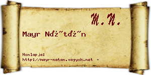 Mayr Nátán névjegykártya